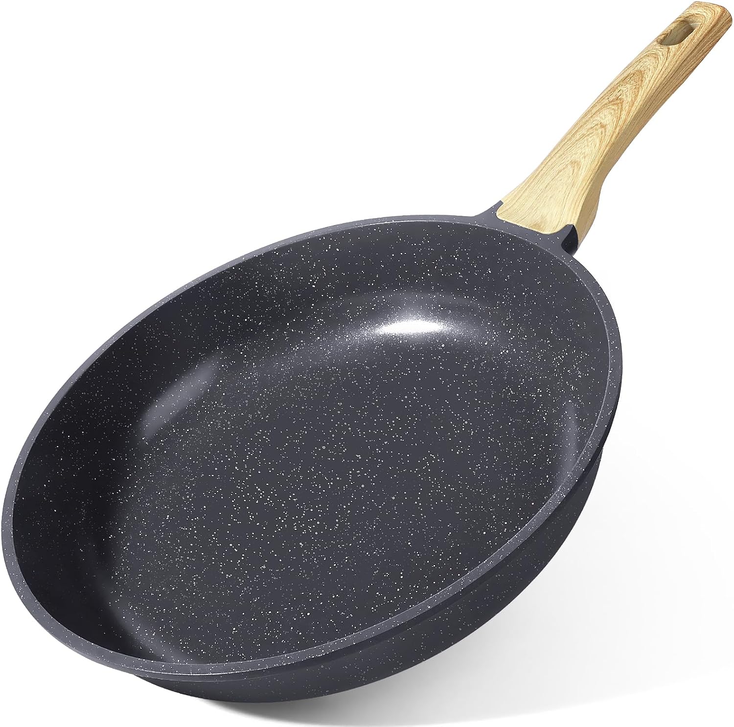 GiPP Nonstick Skillet Frying Pan,Grey Granite Non Stick Pans,Omelette Pan with Heat-Resistant Handle,Compatible with All Stovetops,PFOA Free (Grey, 26cm)