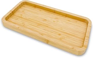 Bamboo Vanity Tray, Bathroom Tray for Counter, Bamboo Tray for Bathroom, Toilet Tank Tray, Perfume Tray 11.8L x 5.9W x 0.8H inch