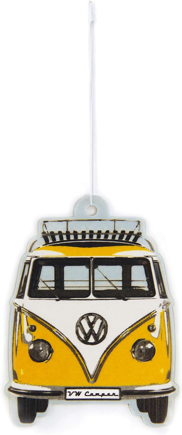 BRISA VW Collection - Volkswagen Air Freshener, Room Freshener, Deodorizer for Cars T1 Bus Campervan Motif (Bus Front/Citrus/Yellow)
