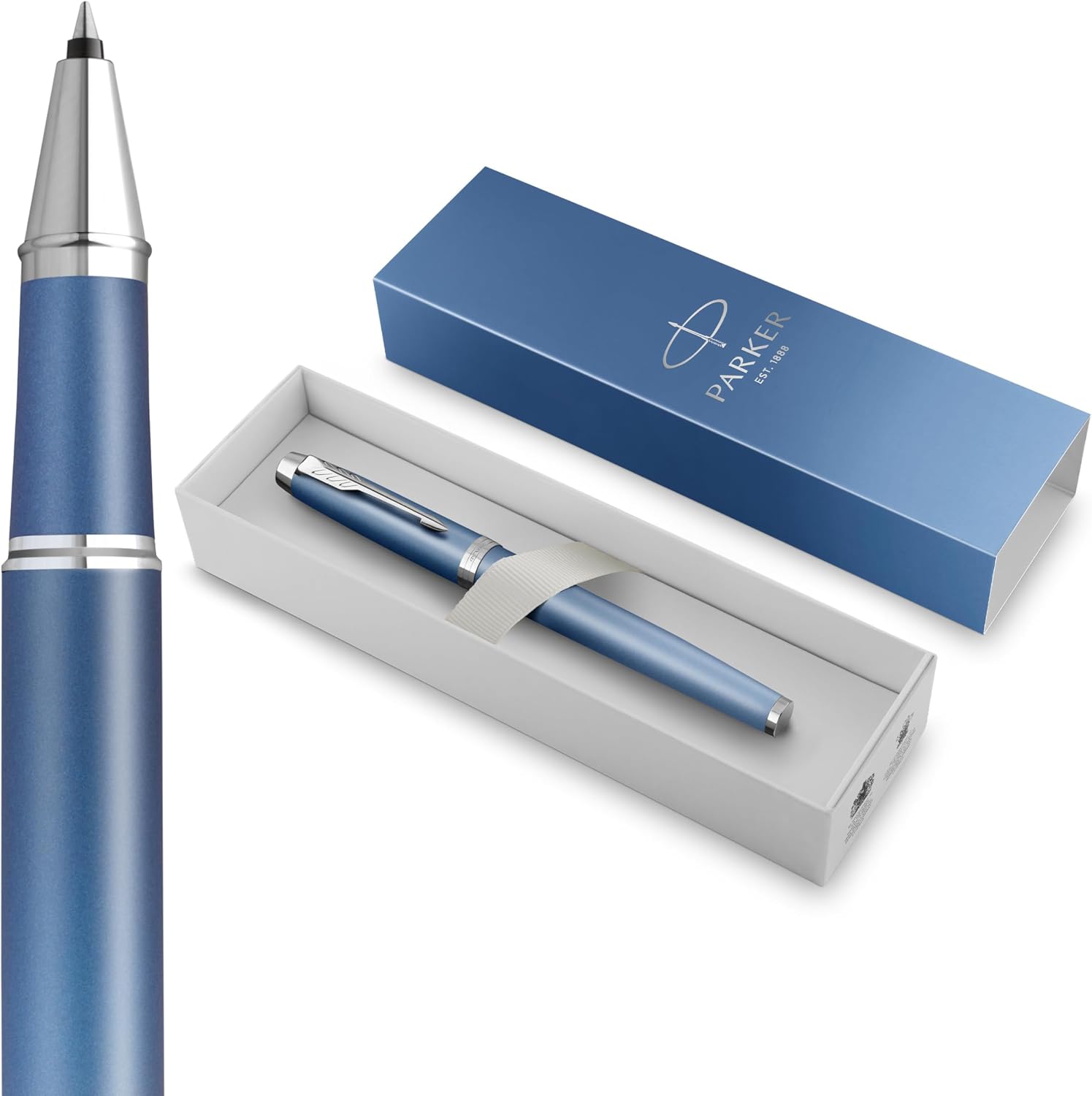 Parker IM Writing Rituals Rollerball Pen | Peaceful Blue Finish with Gradient & Chrome Trims | Fine Point | Black Ink | Gift Box