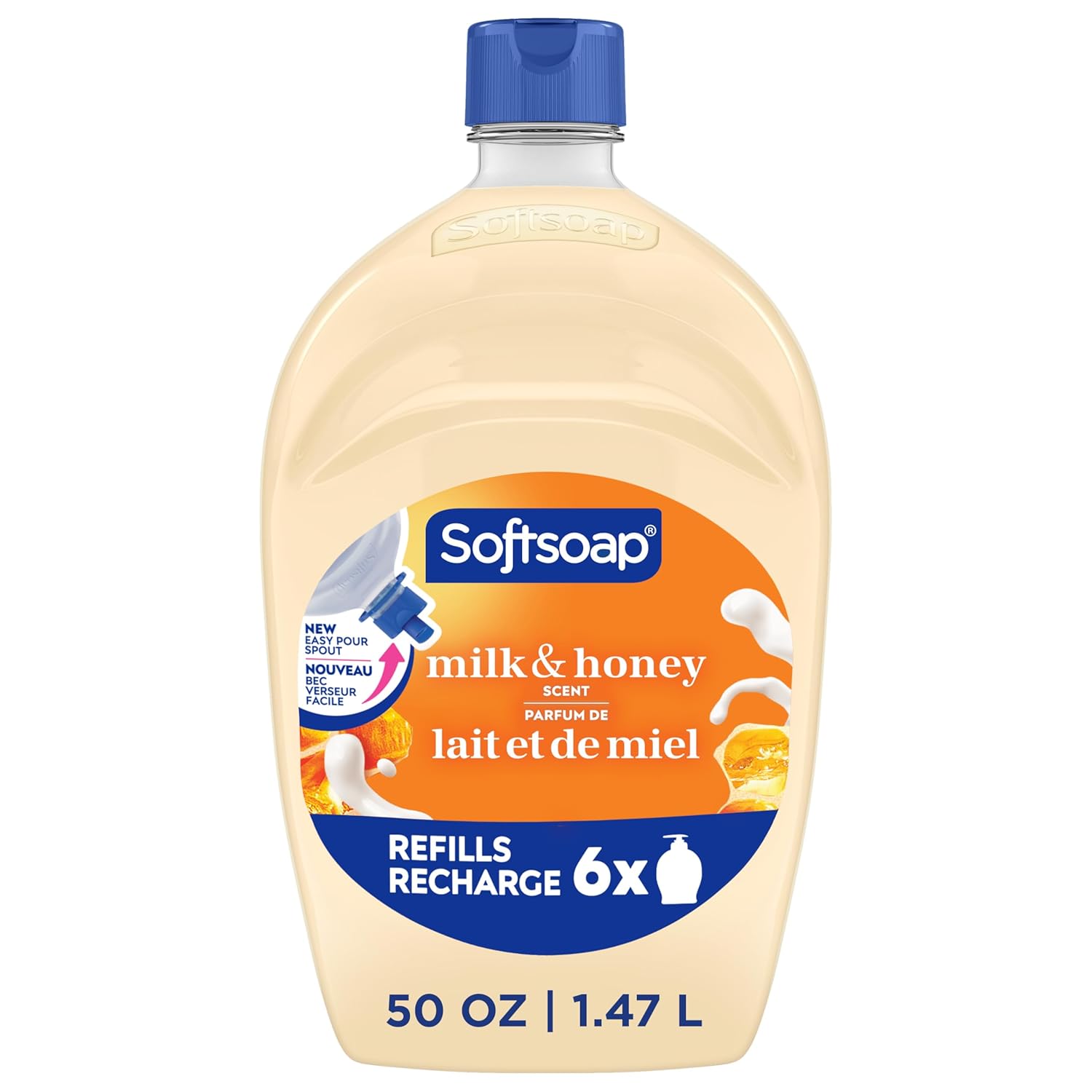 Softsoap Moisturizing Liquid Hand Soap, Milk & Honey Scent, 50 fl oz Refill | Paraben-Free, Phthalate-Free, Washes Away Germs, Bathroom Hand Soap, Kitchen Hand Soap, Daily Handwashing, Gentle on Hands