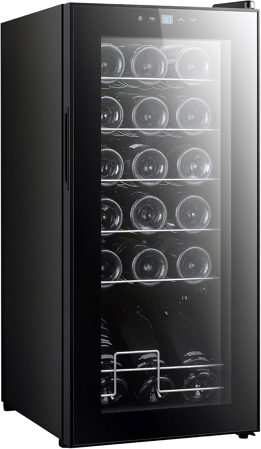 HOMCOM 50L Wine Cooler 18 Bottles 5-18° Freestanding Wine Fridge Black