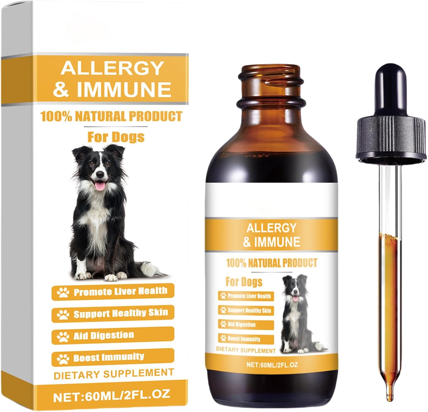 Dog Yeast Infection Treatment - Yeast Infection Treatment for Dog Itchy Skin & Ear Relief – Soothes Allergies & Itching – Fast-Acting Formula for Dogs – 60ml Solution