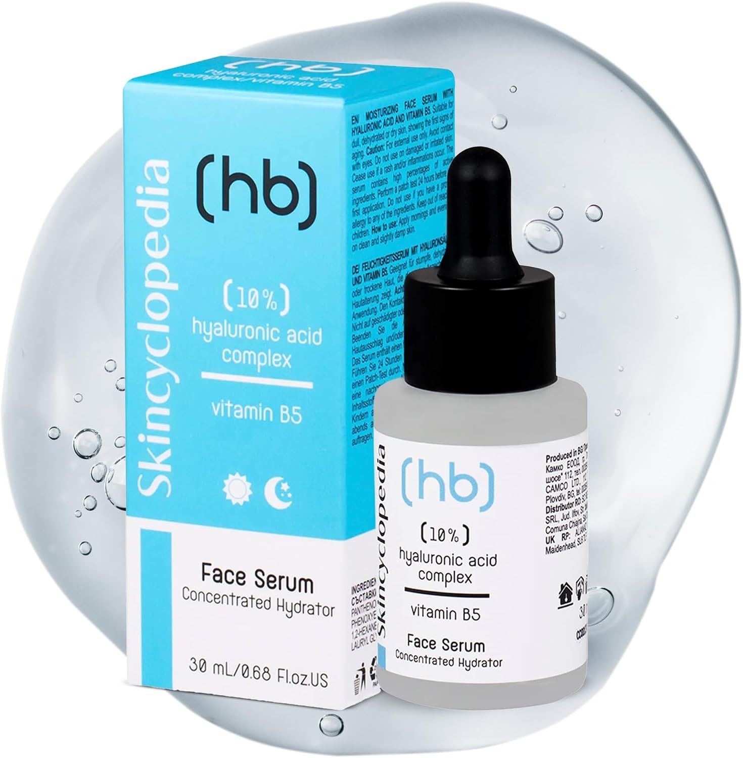 Skincyclopedia 10% Hyaluronic Acid Serum with Vitamin C, B5 and Retinol - Face Moisturiser for Dry,Combination, Acne Prone and Oily Skin - Antioxidant Hydrating Serum for Men and Women,30ml