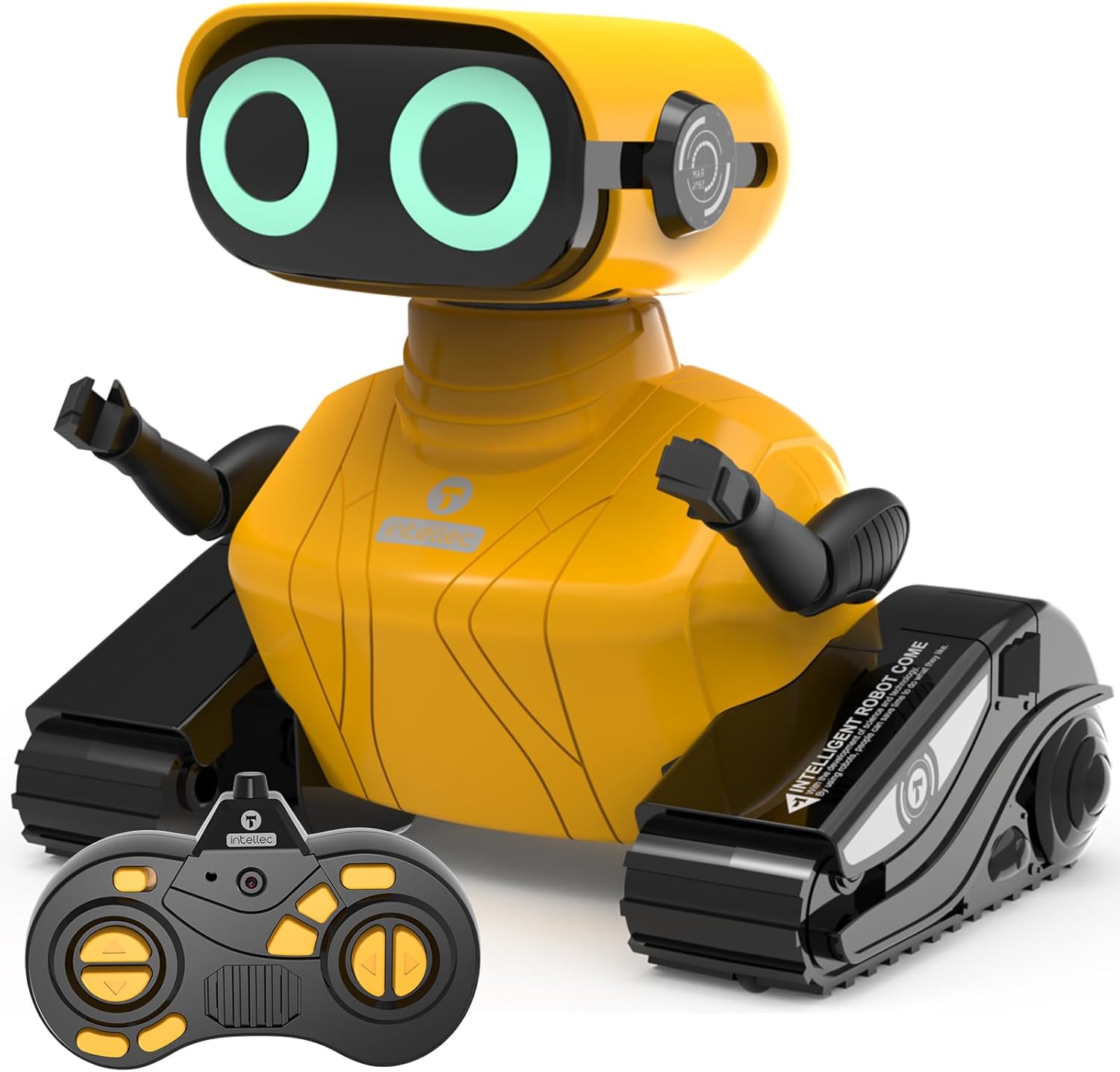 GILOBABY RC Robot Toys - Walking & Dancing Kids Robot Toys Age 3+ for Ages 3 & Up, LED Eyes (Yellow)
