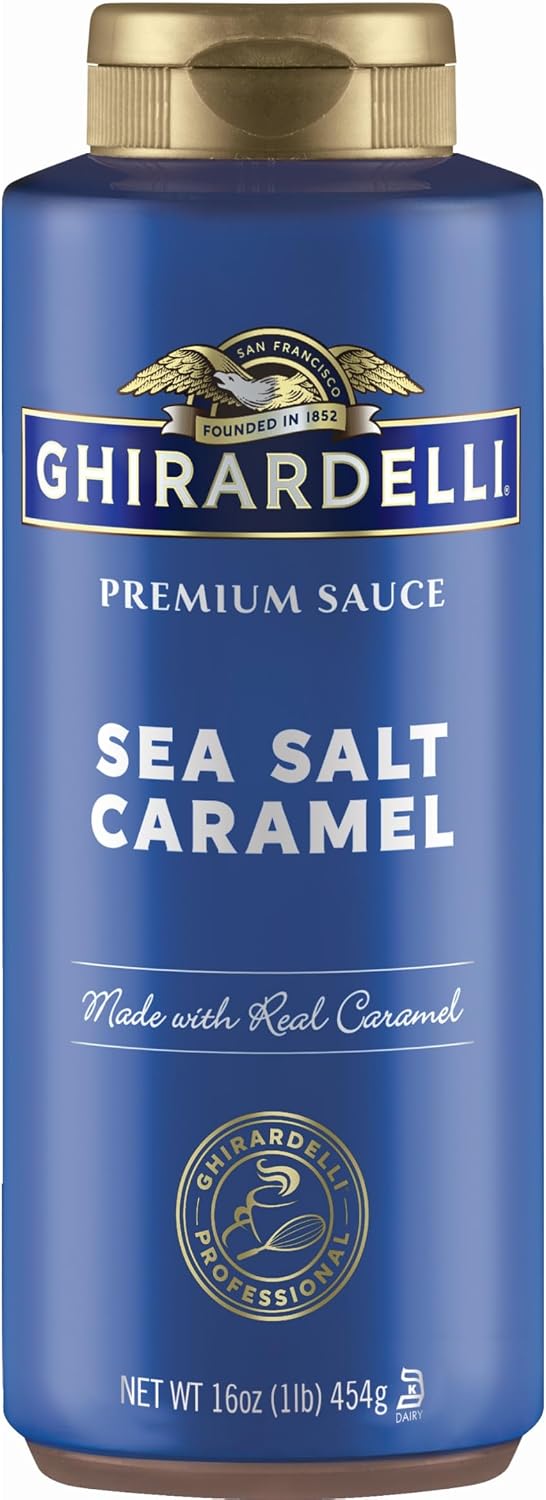 Ghirardelli Chocolate Company Sea Salt Caramel Sauce Squeeze Bottle, 16 oz (Pack of 1)