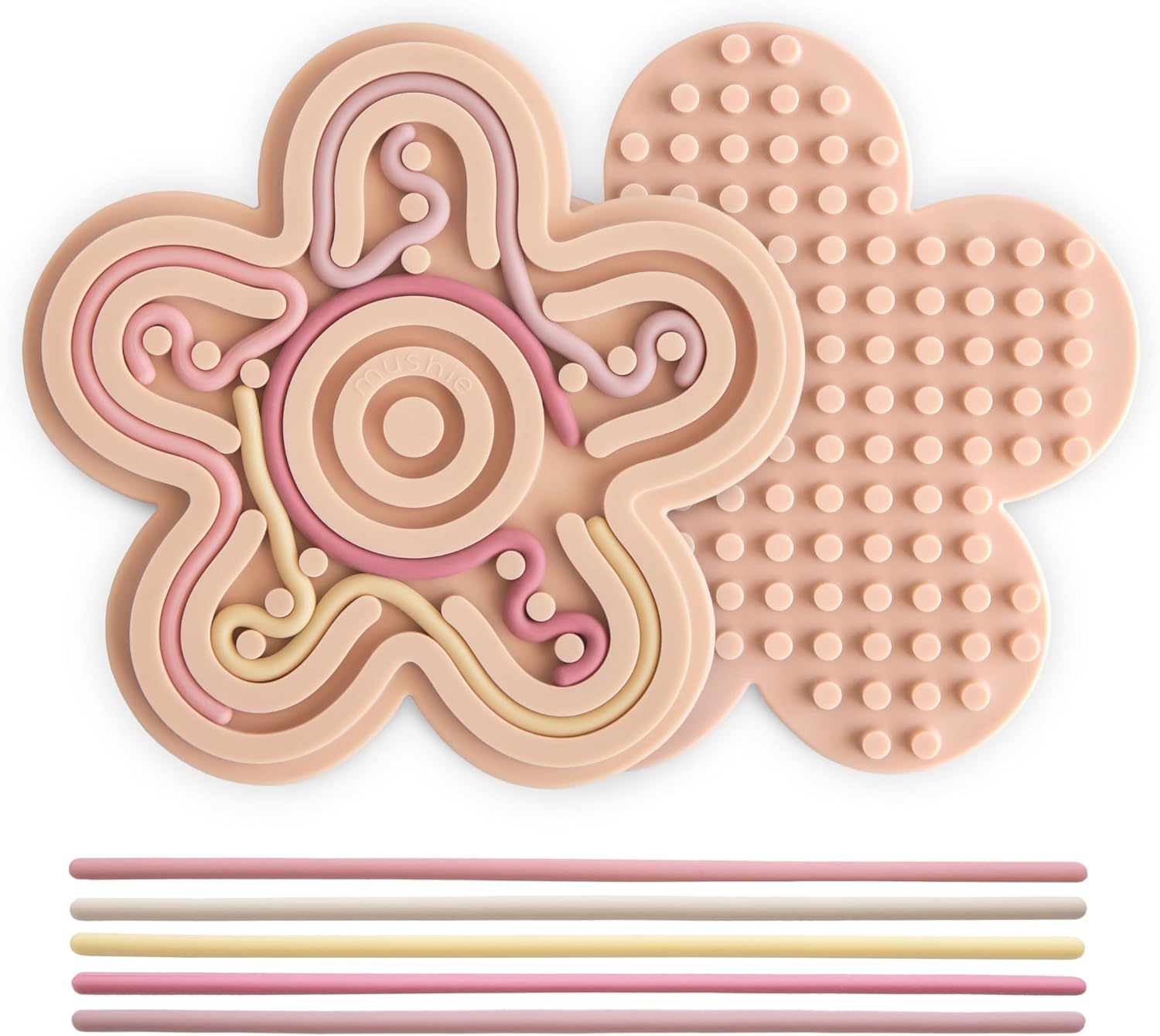 mushie Silicone Sensory Toy | 16 pcs for Kids 3 Years+ (Petal)