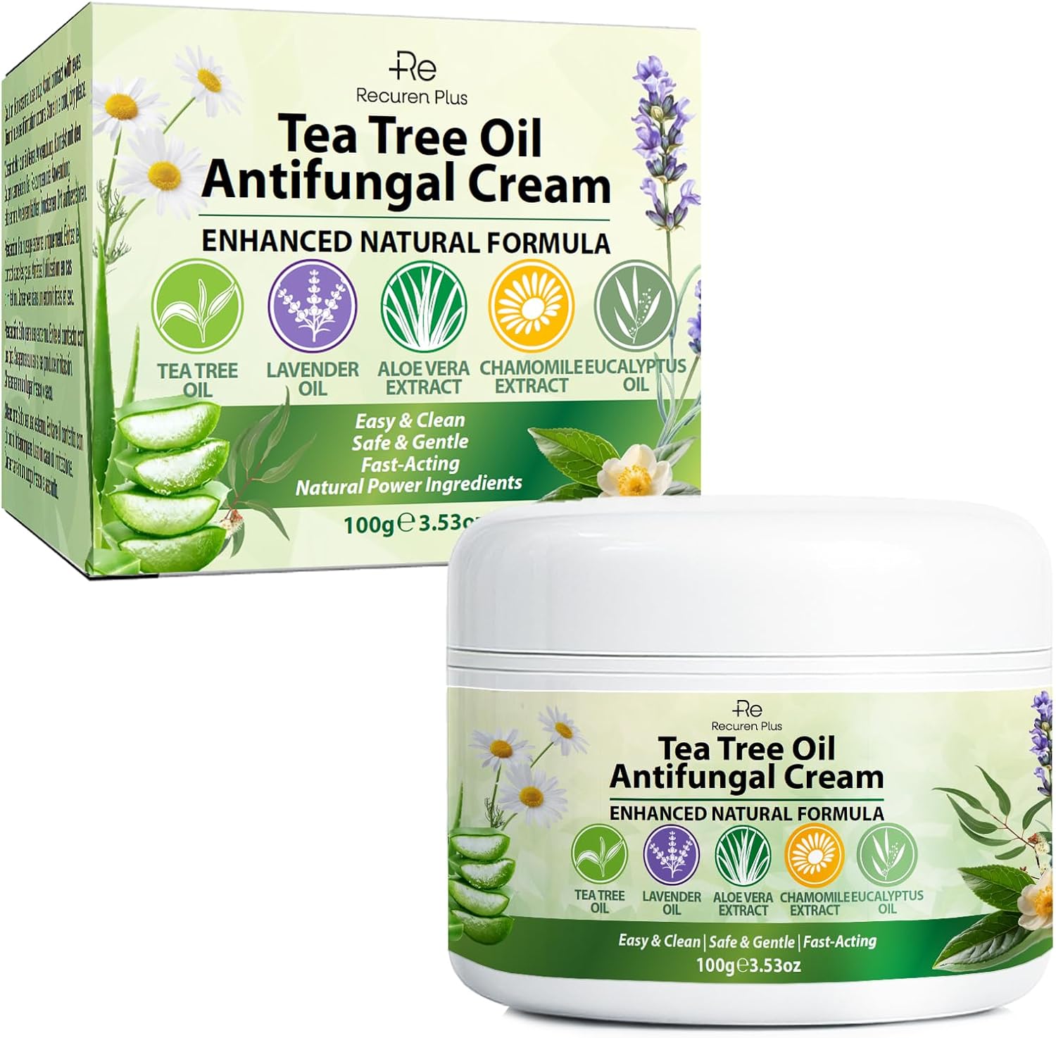 Tea Tree Oil Cream: Natural Tea Tree Oil Formula with Aloe Vera, Lavender, Chamomile & Eucalyptus Oil – Extra Strength Hydrating Cream for Men and Women