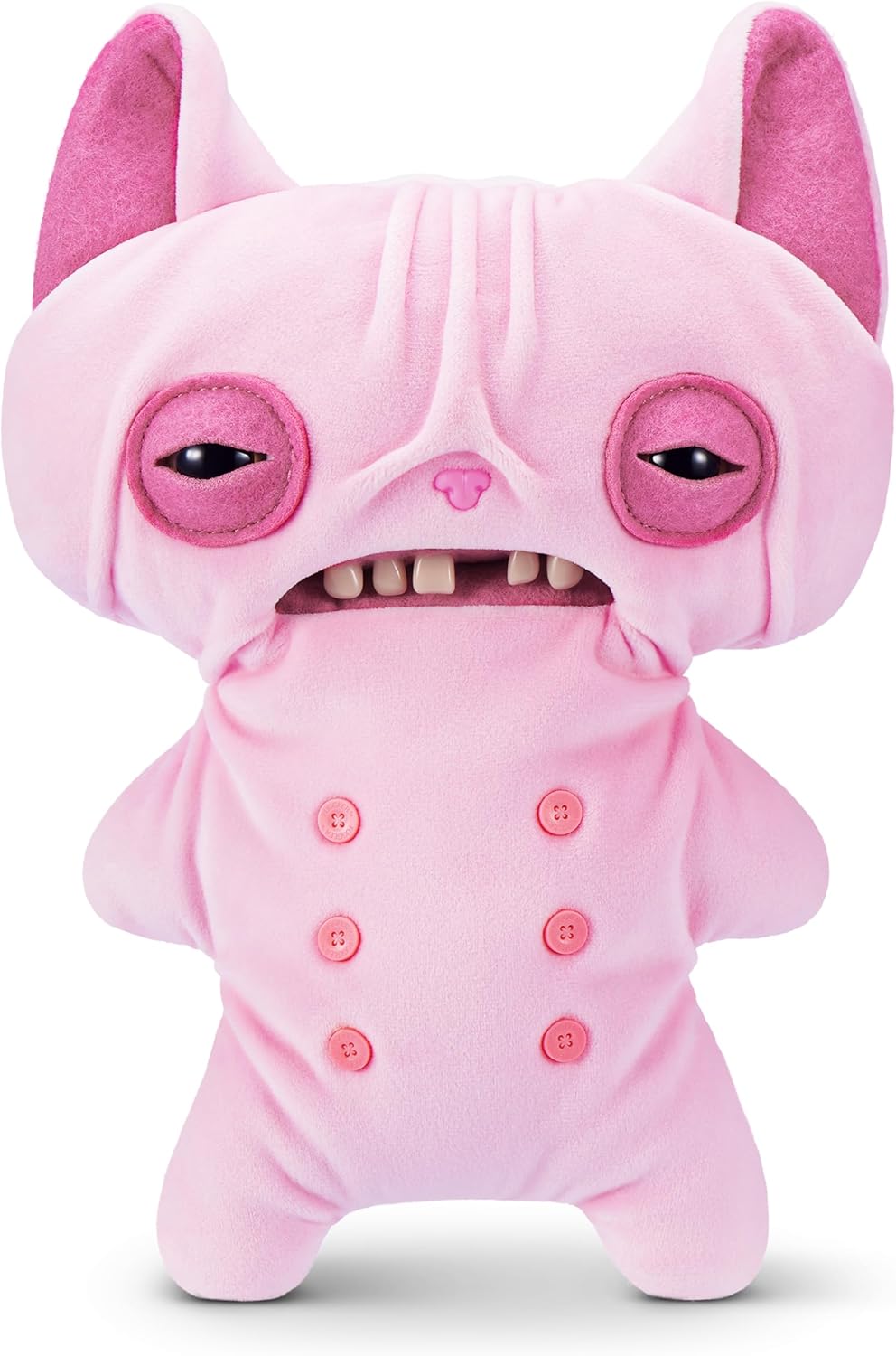 Fuggler Alley Cats 9-Inch Plush Toy (Wrinkle Mcstinkles) by ZURU – Funny Ugly Monster Stuffed Animal with Human-Like Teeth, Collectible Plush for Kids, Tweens, Teens, Adults & Cat-Loving Weirdos