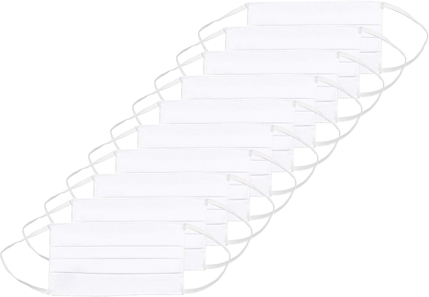 Oscar Apparels Reusable Face Mask, 100% BCI Cotton with Elastic Loop, Adult (10 Pack)