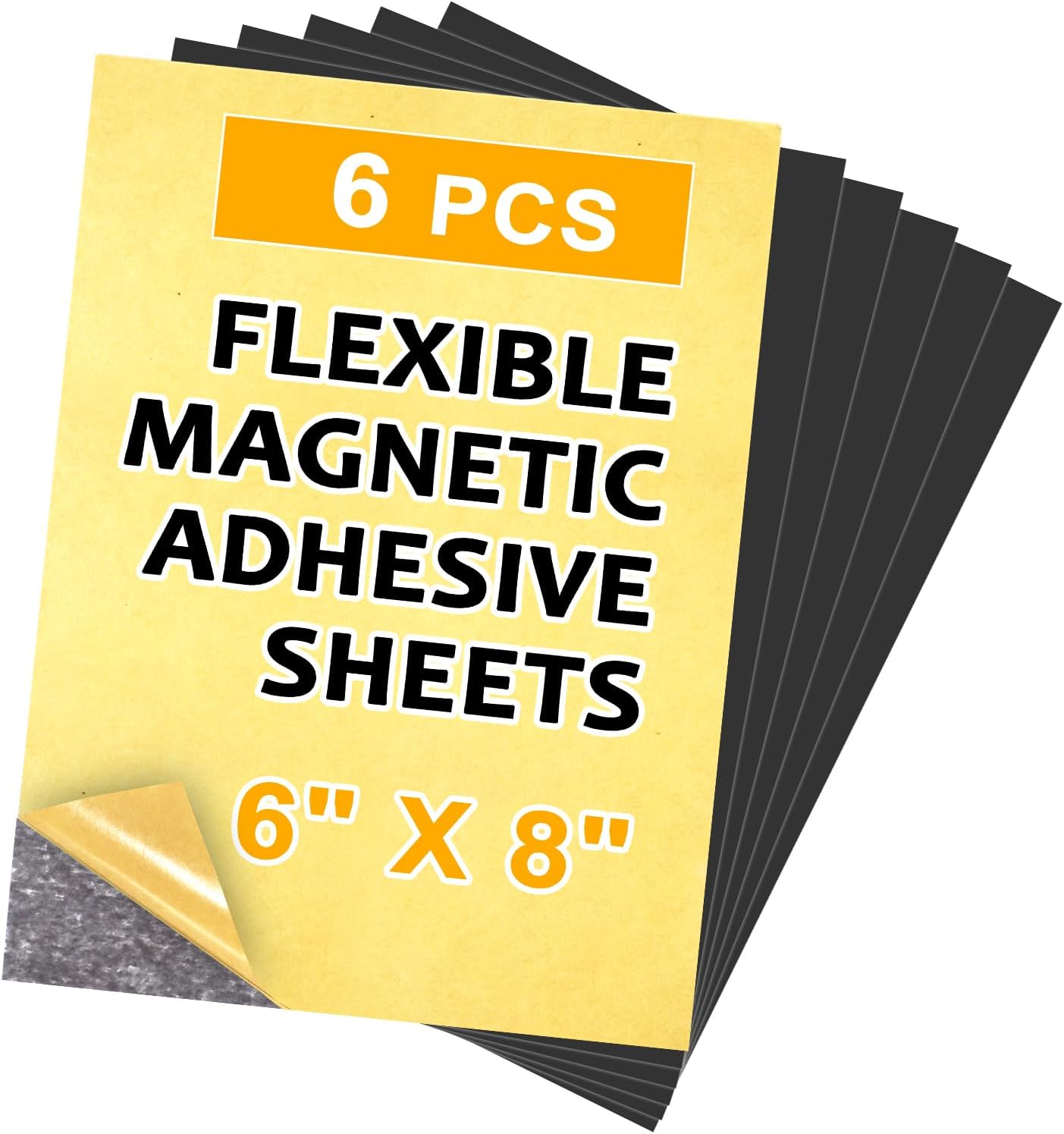 6X8 Inches Magnetic Sheet with Adhesive Backing,Magnet Paper Sheets for Classroom,Easy to Cut for Fridge Photo Magnets, Crafts, Postcards, DIY