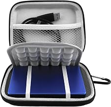 Lacdo Hard Drive Carrying Case for Seagate Portable/Seagate One Touch/Seagate Ultra Touch/Backup Plus Slim Portable External Hard Drive HDD 1TB 2TB 4TB 5TB USB 3.0 Shockproof Travel Bag, Black