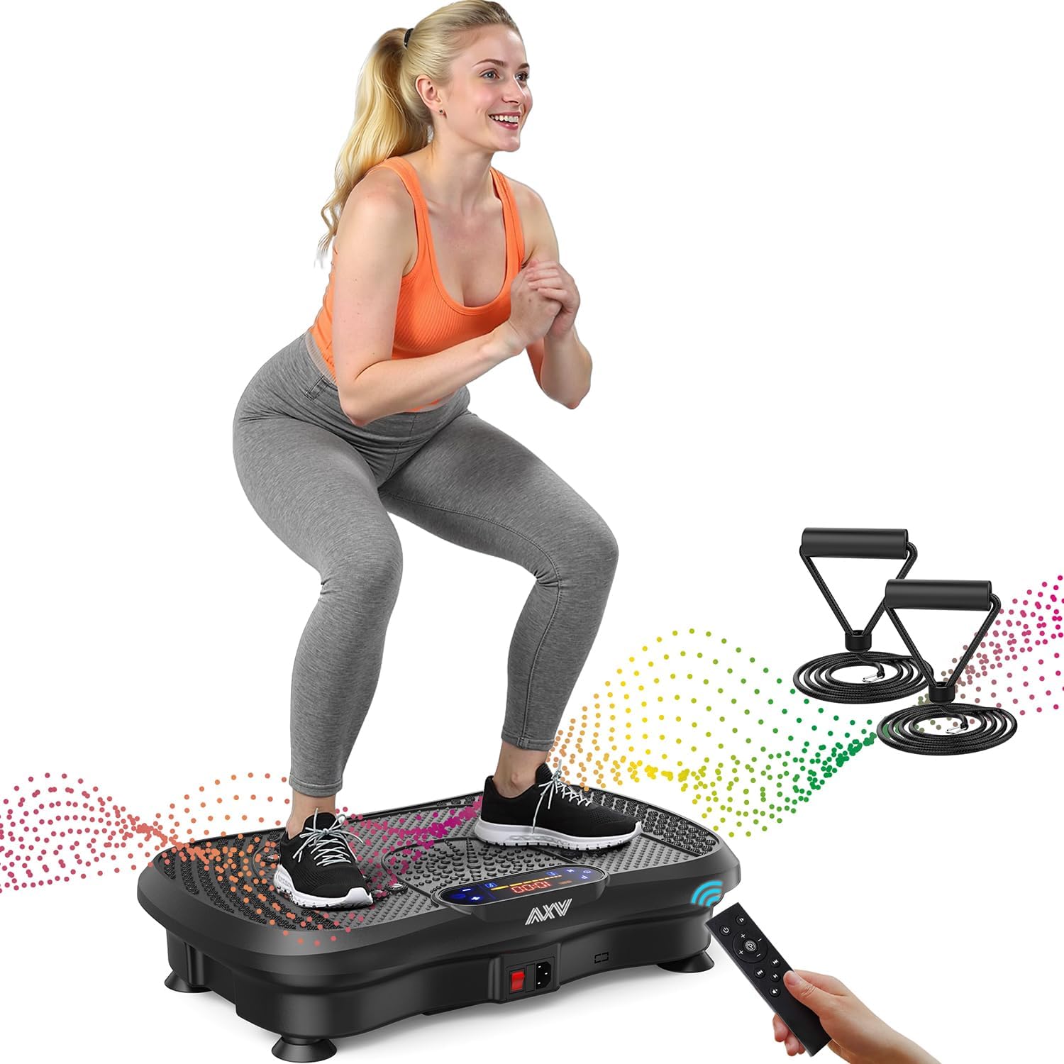 Vibration Plate Fitness Platform Exercise Machine Vibrating Shaking Full Body Shaker Workout Vibrate Stand Shake Board Sport for Weight Loss Fat Burner for Gym Home Office