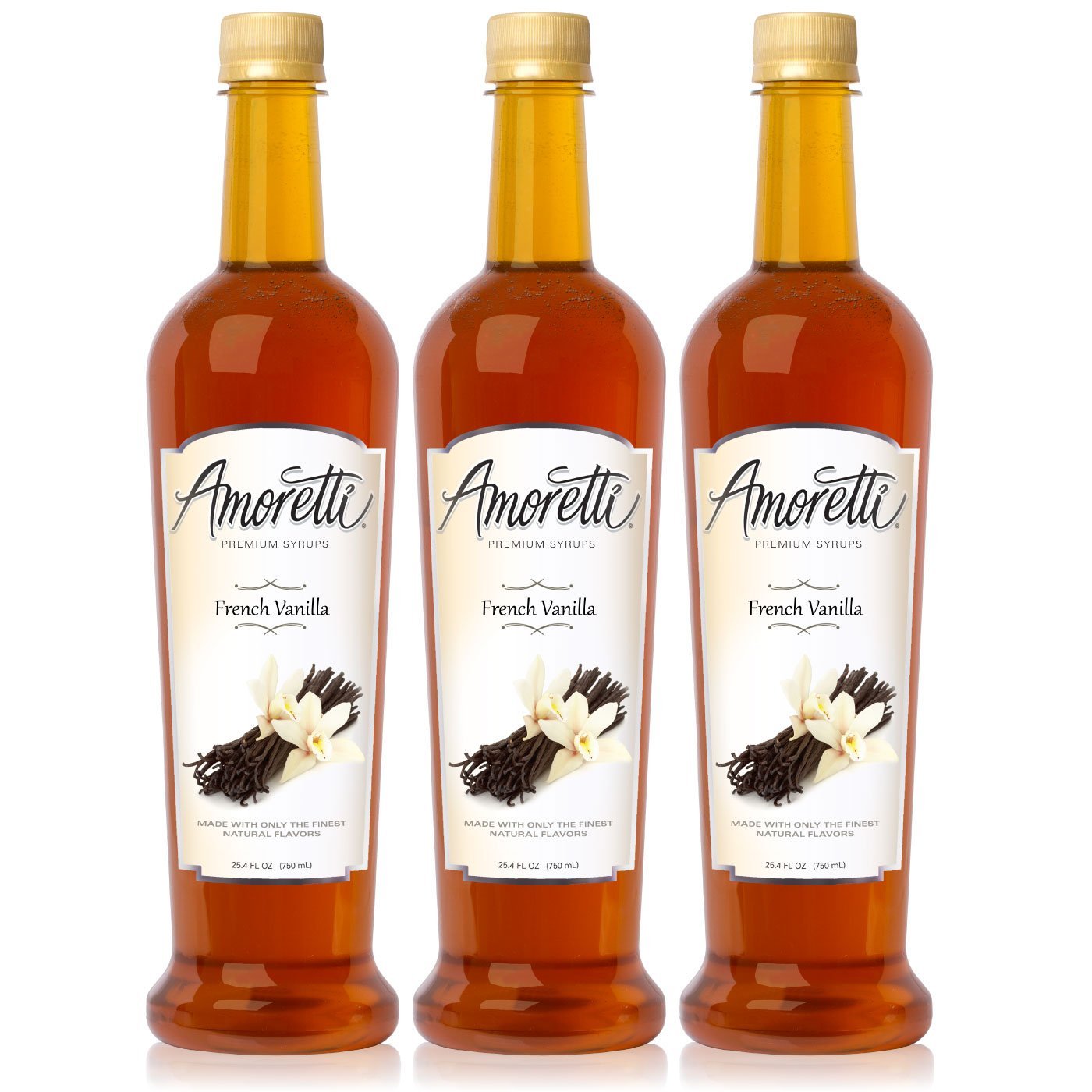 Amoretti Premium French Vanilla Syrup 750ml 3 Pack