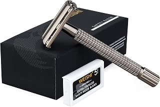 WEISHI Safety Razor Double Edge Nostalgic Long Handle Butterfly Open Razor