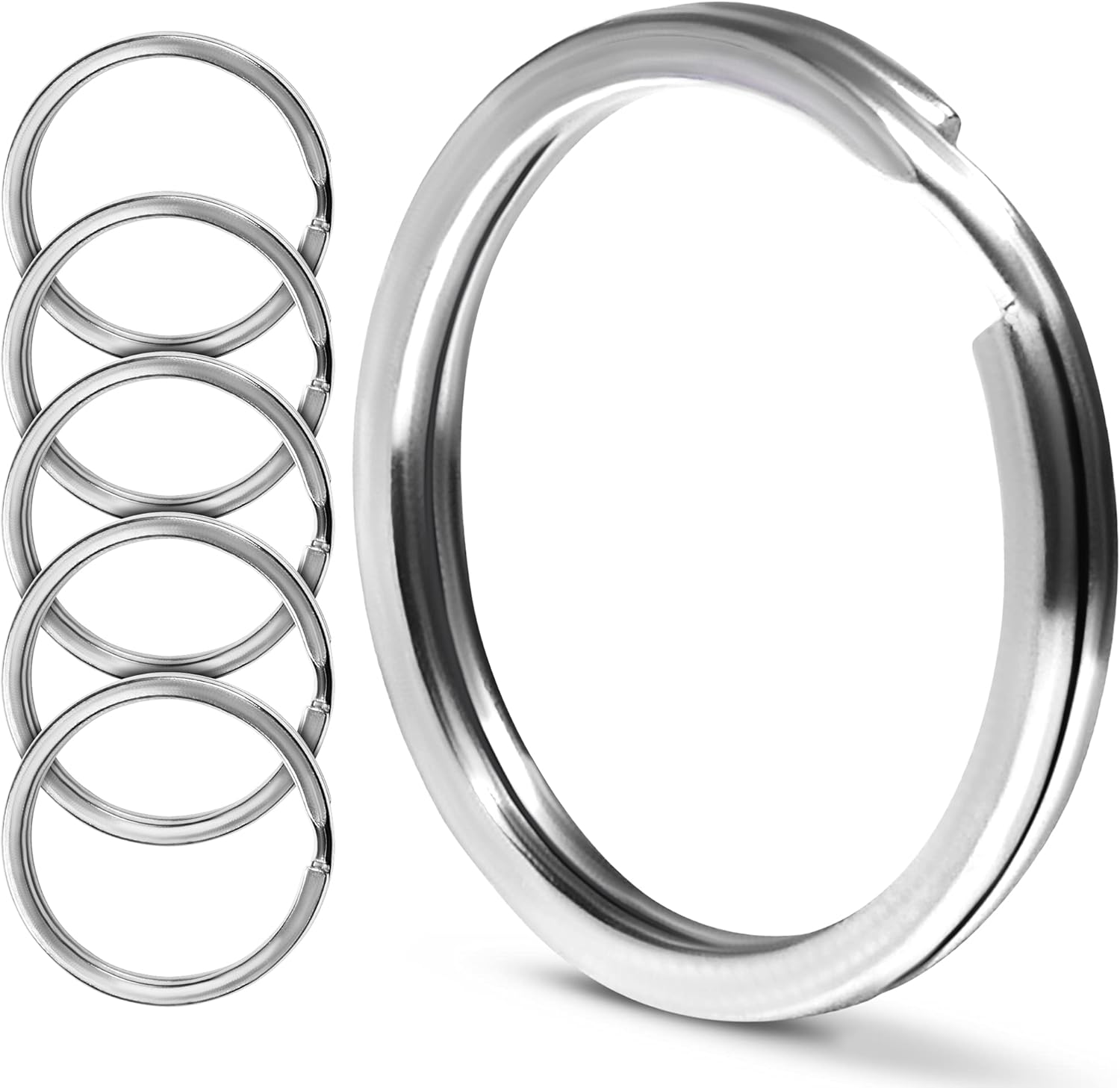 CREST Surgical and Marine Grade Stainless Steel Split Ring for Keychains SS316L Key Rings for Car Keys