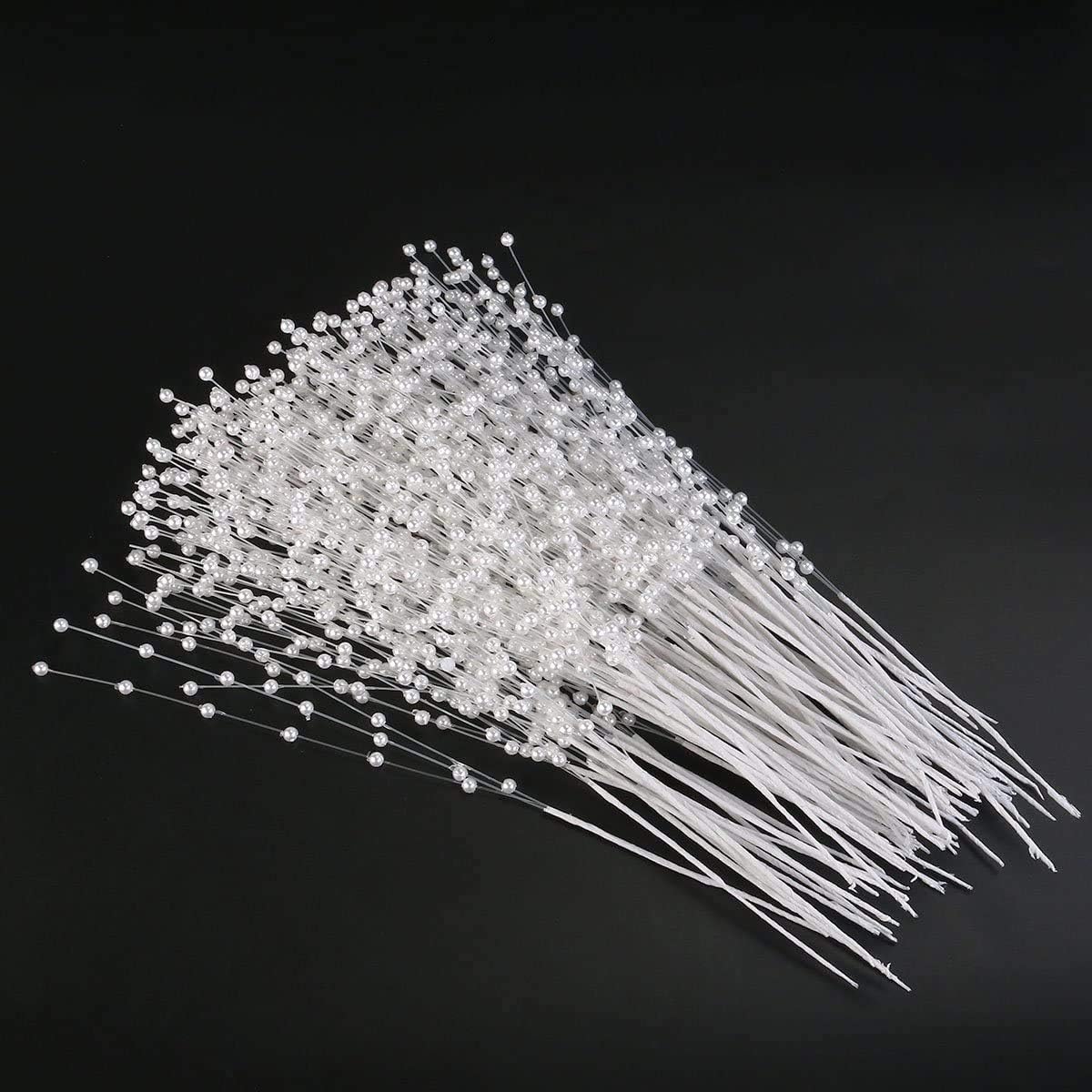 Brides Bouquet,Pearl Sticks 50 Pack Pearl Sprays Corsage Creations Maids Pearl Stems Wedding Pearl Flower Spray for Wedding Home Party Decoration Art Craft 10 Inch