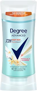 Degree Advanced Protection Antiperspirant Deodorant Vanilla & Jasmine for 72-Hour Sweat & Odor Control for Women, with Body Heat Activated Technology, 2.6 oz