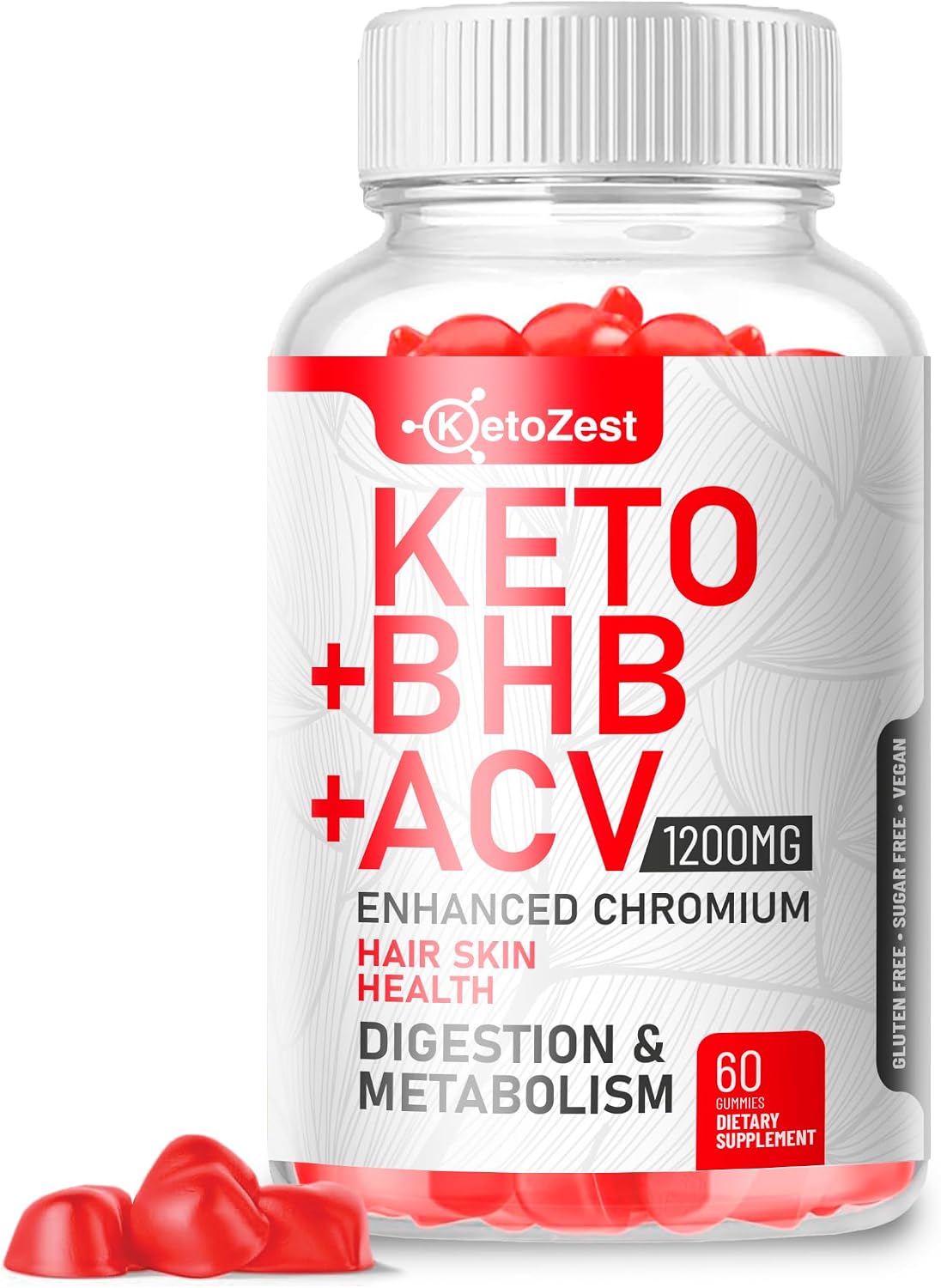 Keto ACV BHB Gummies - Apple Cider Vinegar with The Mother Supplement - Vitamin D3 Zinc Beetroot Pomegranate Chromium Beta Hydroxybutyrate - Vegan Sugar Gluten Free for Men Women
