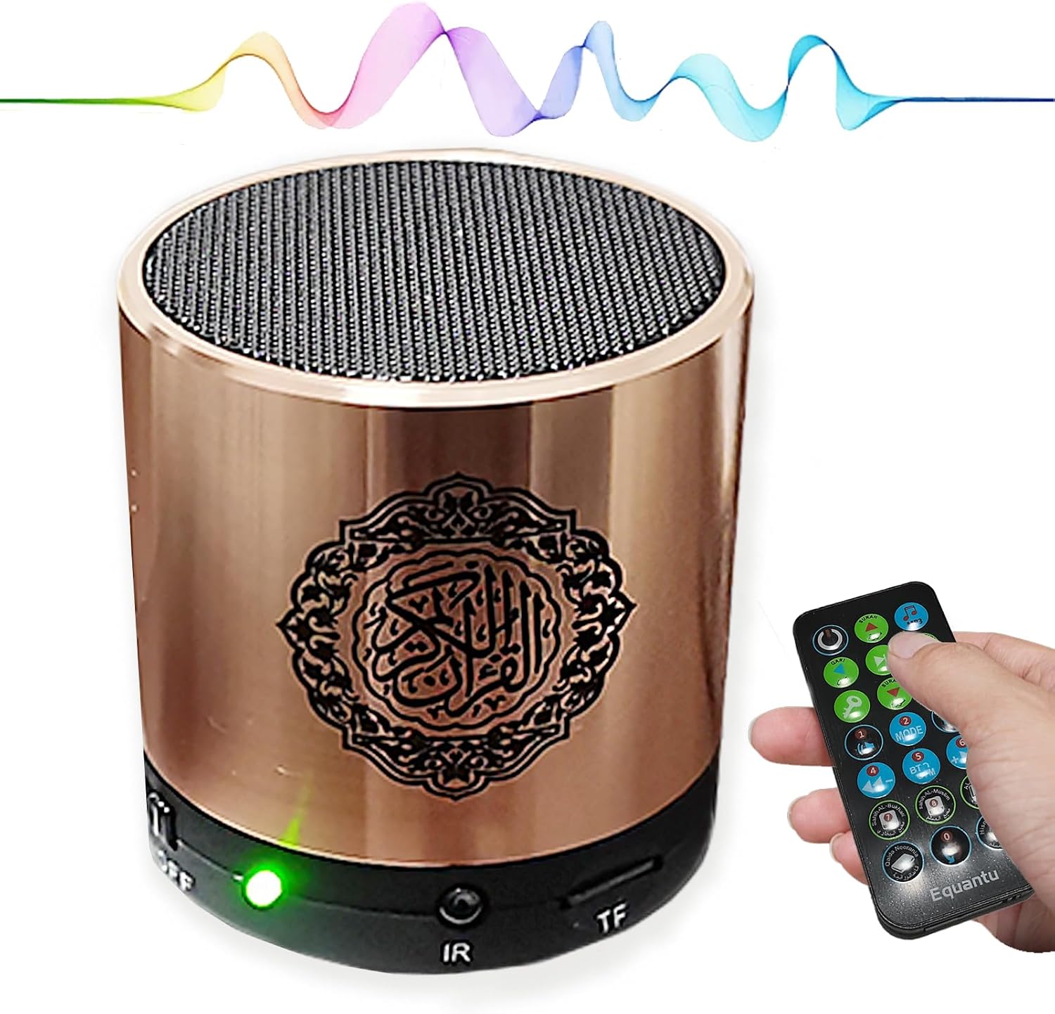 BlissKiss Digital Quran Player - Multilingual Recitation & Azan, 16 Reciters/16 Languages, Remote Control for Prayer/Meditation Ramadan