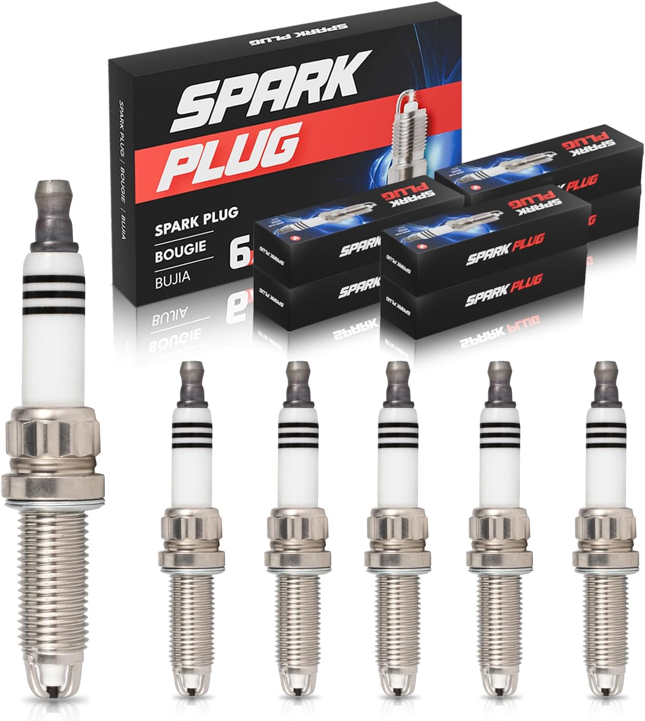 ENA Set of 6 Spark Plug Compatible with BMW 1 Series M 335is 335xi 535xi 740i 740Li X6 Z4 335i 535i xDrive 2007 2008 2009 2010 2011 2012 2013 2014 3.0L 4.4L 6.0L Replacement for ZGR6STE2 79159