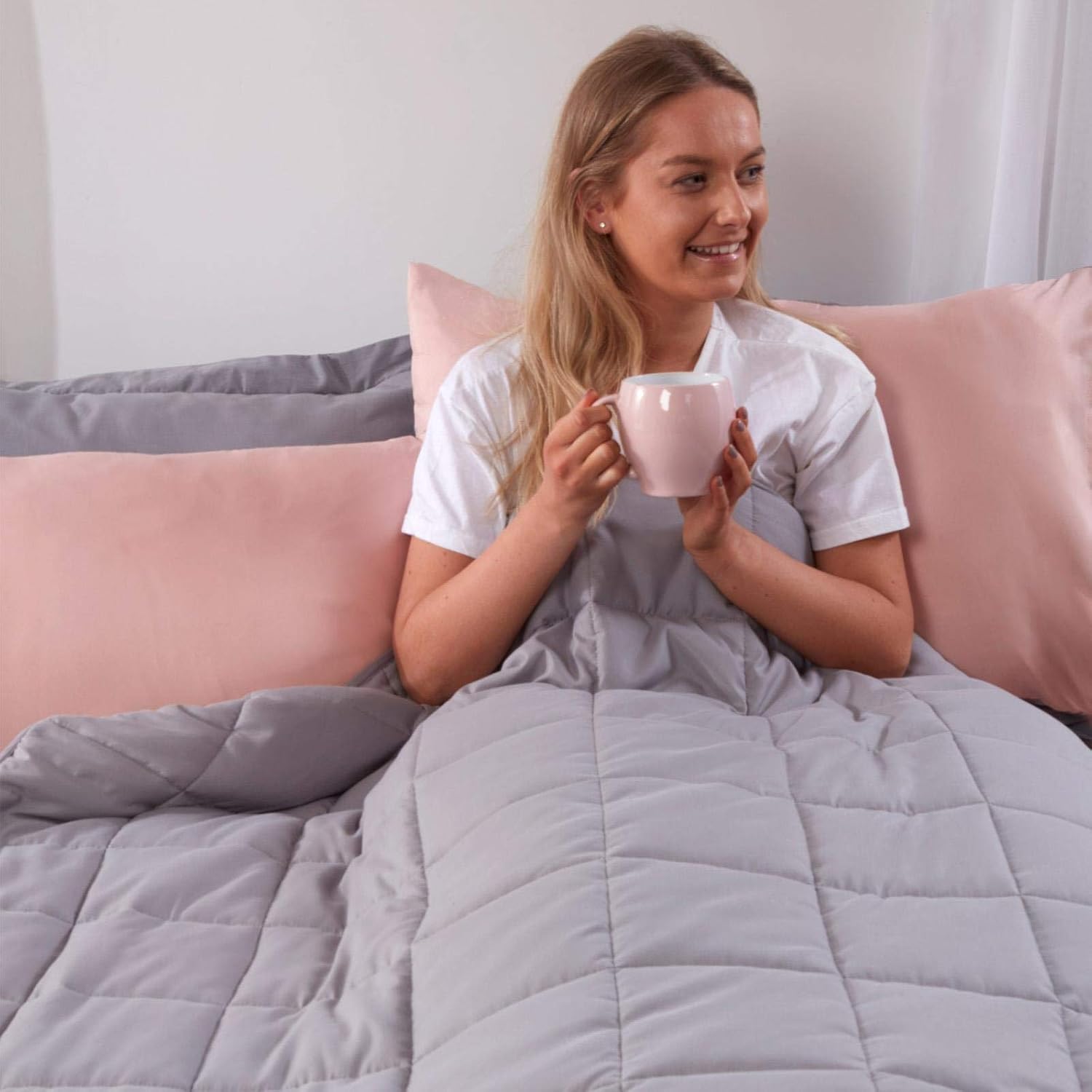 Brentfords Weighted Blanket 6kg for Adults Therapy Anxiety Autism Insomnia Stress Relief, Single/Double - Silver Grey - 125 x 180cm - (Disclaimer Only suitable for age 3+ years)