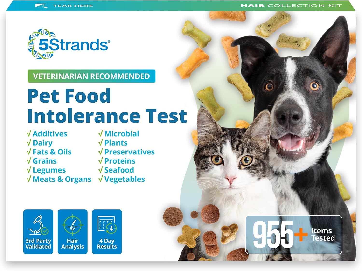 5Strands Pet Food Intolerance Test for Dogs & Cats, 955 Items Tested
