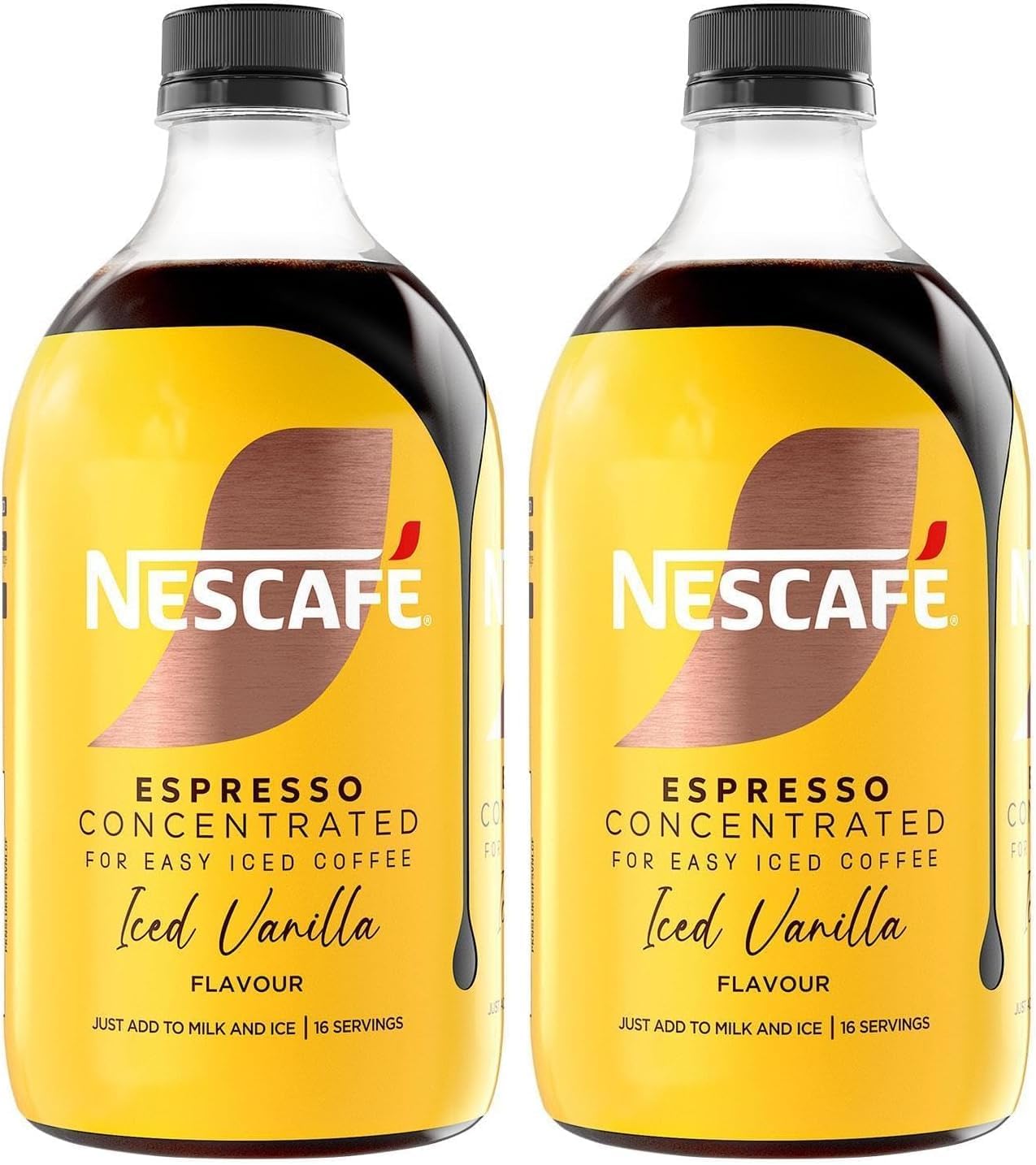 Nescafé Iced Coffee Espresso Concentrated Vanilla Flavour 500ml (Pack of 2)