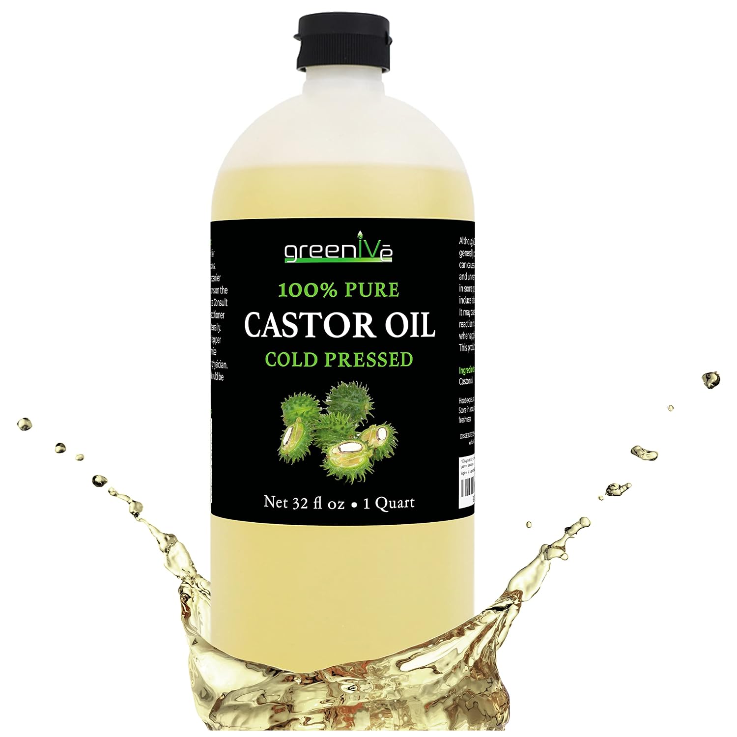 GreenIVe 100% Pure Castor Oil, 32 Fl oz