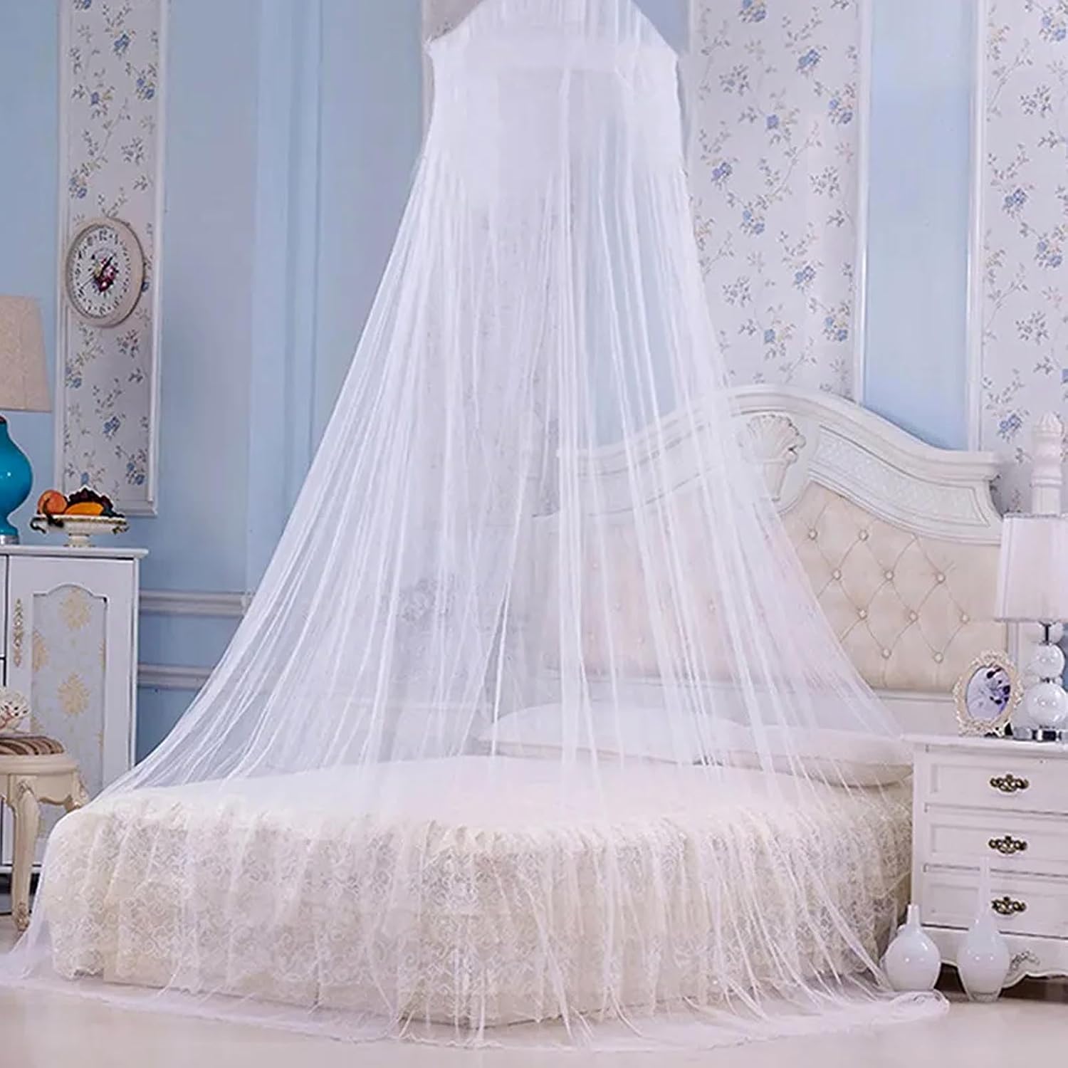 AWAVM White Dome Mosquito Net - Double Bed, Indoor/Outdoor, Camping