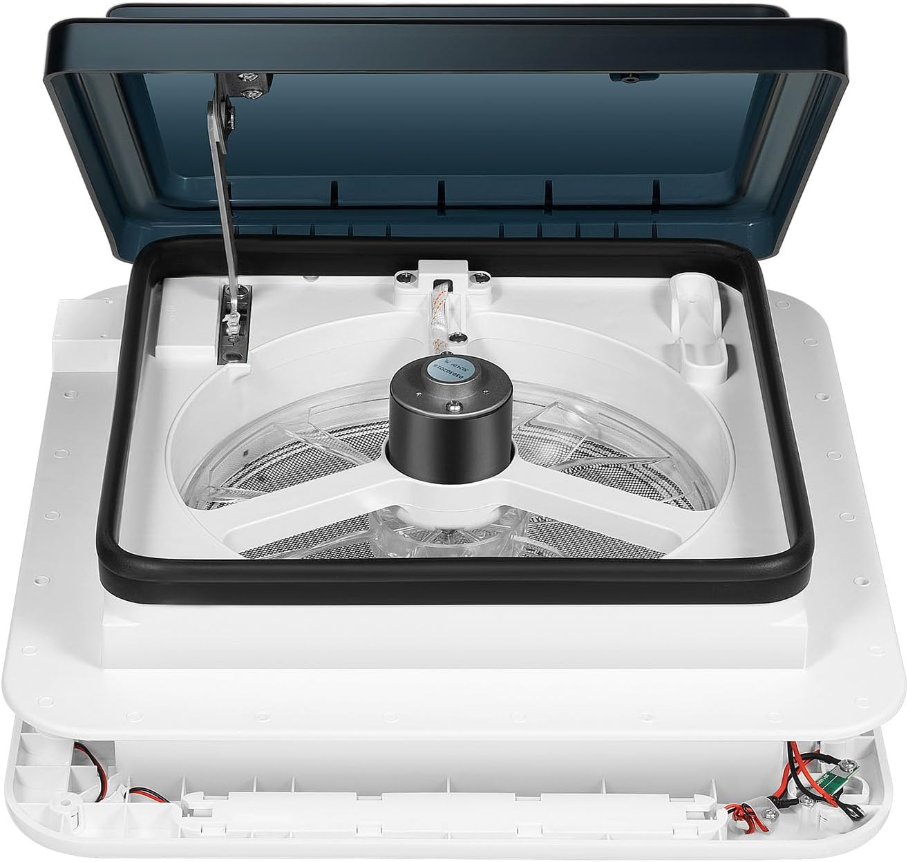 Tagtuell Skylight Roof Vent Fan, RV Fan Skylight With 4 LED Lights, Universal RV Camper Van Motorhome Caravan Skylight for RVs and Recreational Vehicles, Low Noise