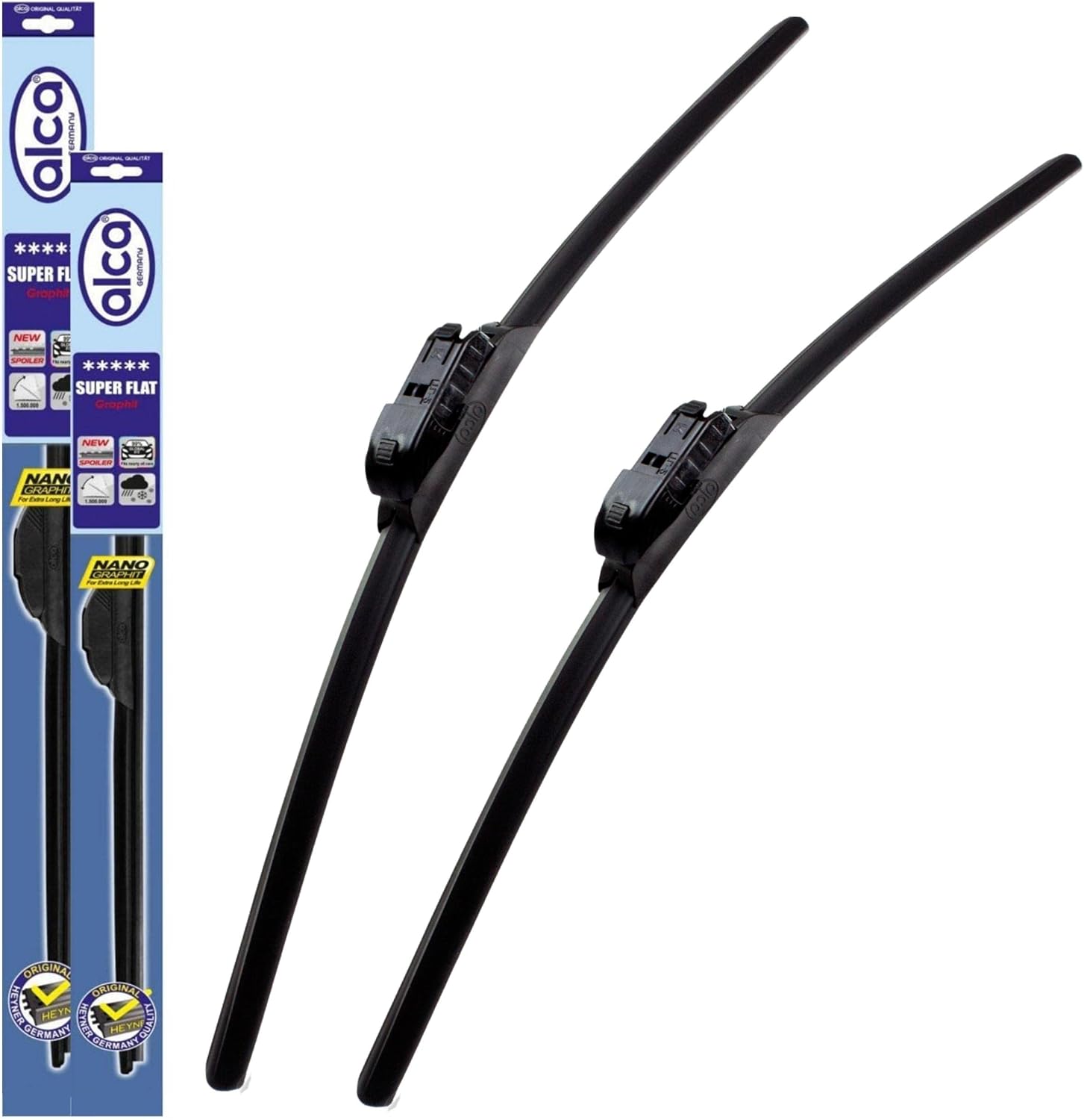 Fits: Ford Fiesta 2008-2017 ALCA SUPER FLAT Front Windscreen Wiper Blades 26"15" ASF2615TL Square Button Fit