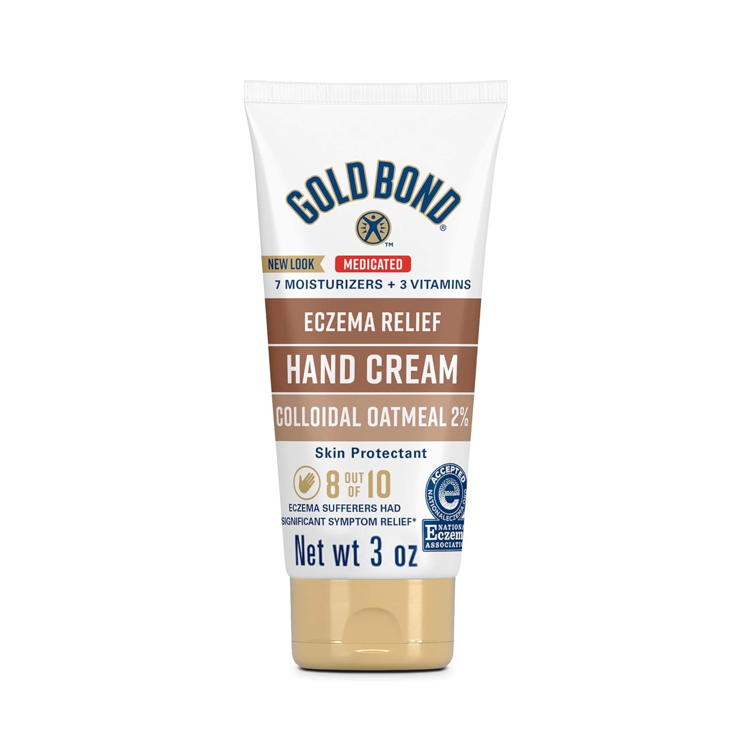 Gold Bond Medicated Eczema Relief Hand Cream, 3 oz, 2% Colloidal Oatmeal
