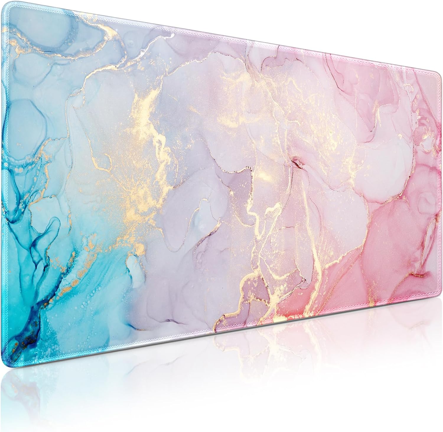 Acezeek Large Mouse Mat,Gaming Mouse Pad,900X400mm(35.4X15.7in) XXL Mousepad,Desk Protector Mat with Anti-Slip Base,Waterproof&Durable Mousemat for Gaming,Office,Home(Pink Blue)
