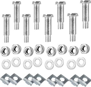 8 Set Children's Bicycle Training Wheels Mounting Screw Kit (Shoulder Bolts+Washers+Vertical Brackets+Locking Nuts) M8+M9 Screws Universal for Kids Bike Auxiliary Wheel Stabiliser Support