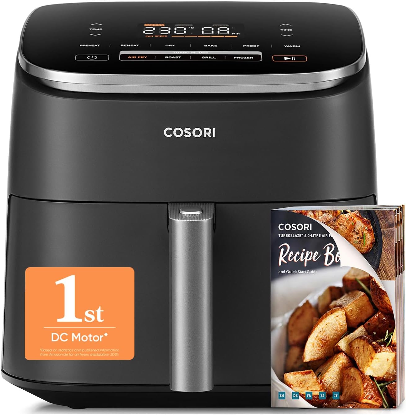 Cosori TurboBlaze Air Fryer 6L, DC motor, Black