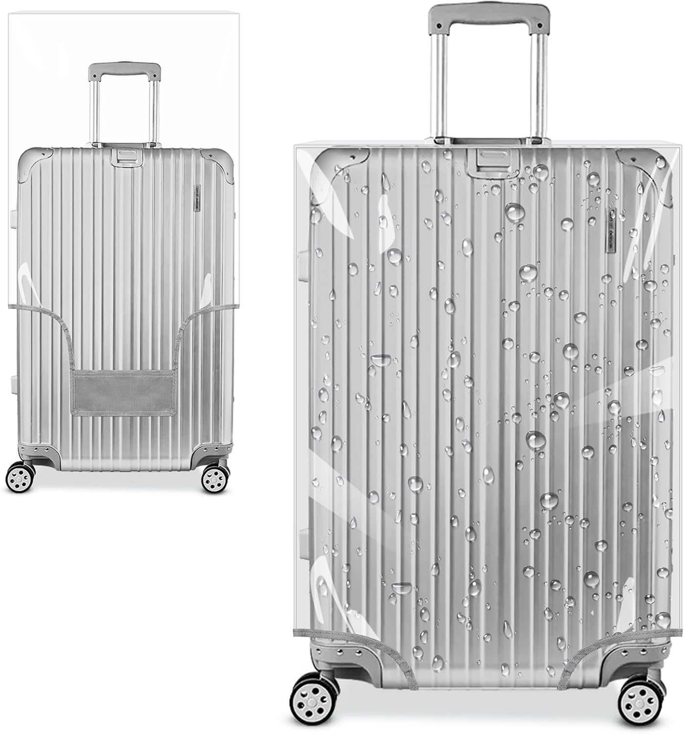 Yotako Clear PVC Suitcases Covers Protectors 28 Inch - Transparent Frameless Design with Secure Hook & Loop Closure, Durable 0.3mm Travel Luggage Protector