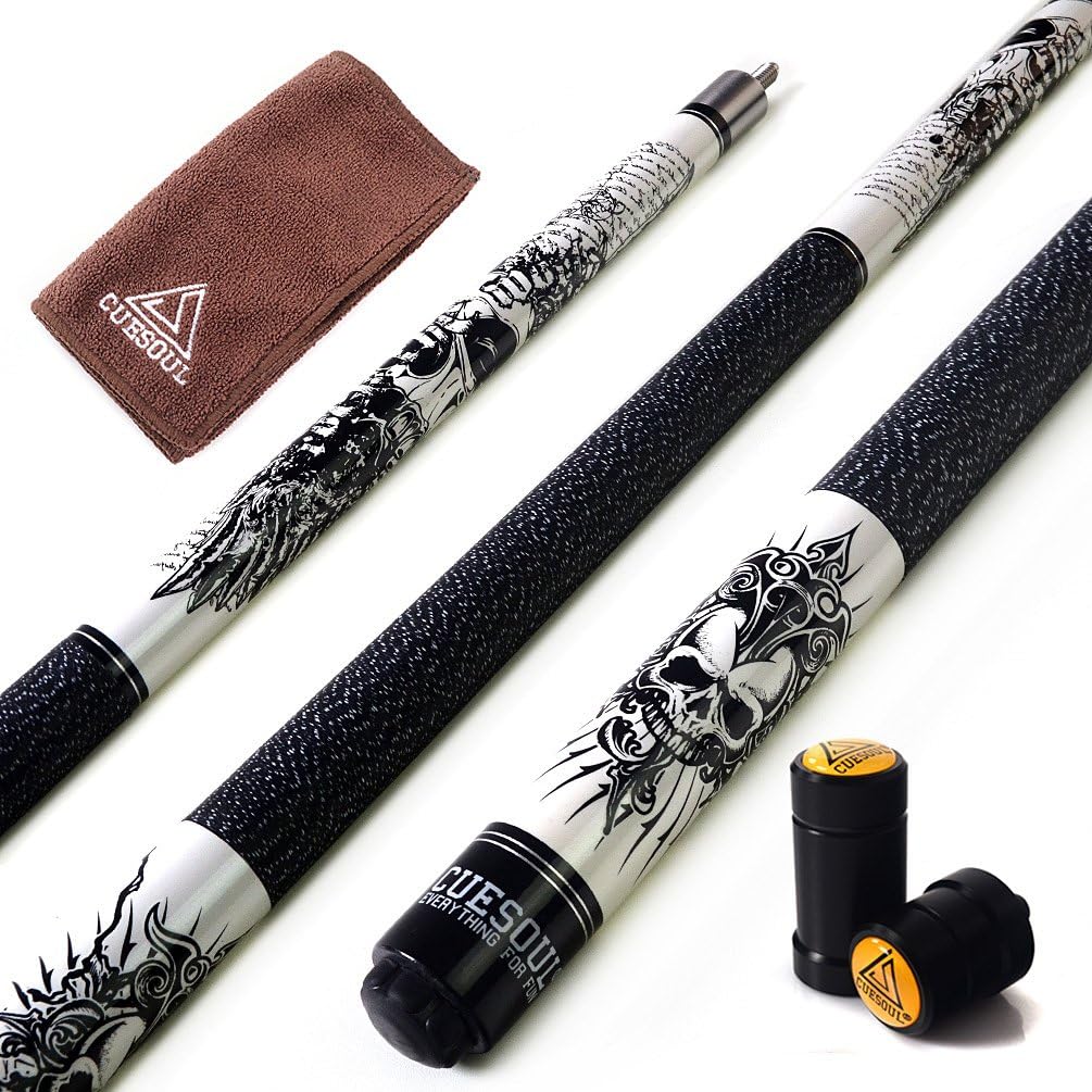 CUESOUL 58 inch 1/2 Maple Pool Cue Stick Kit-Rockin Series