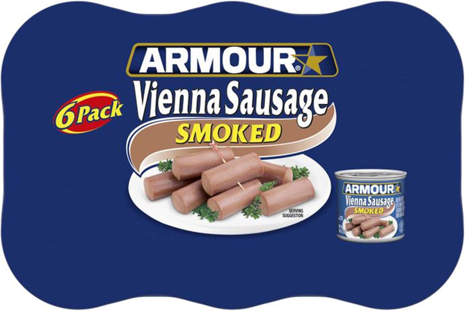 Armour Star Vienna Sausage, Smoked, Canned Sausage, 4.6 OZ (Pack of 6)