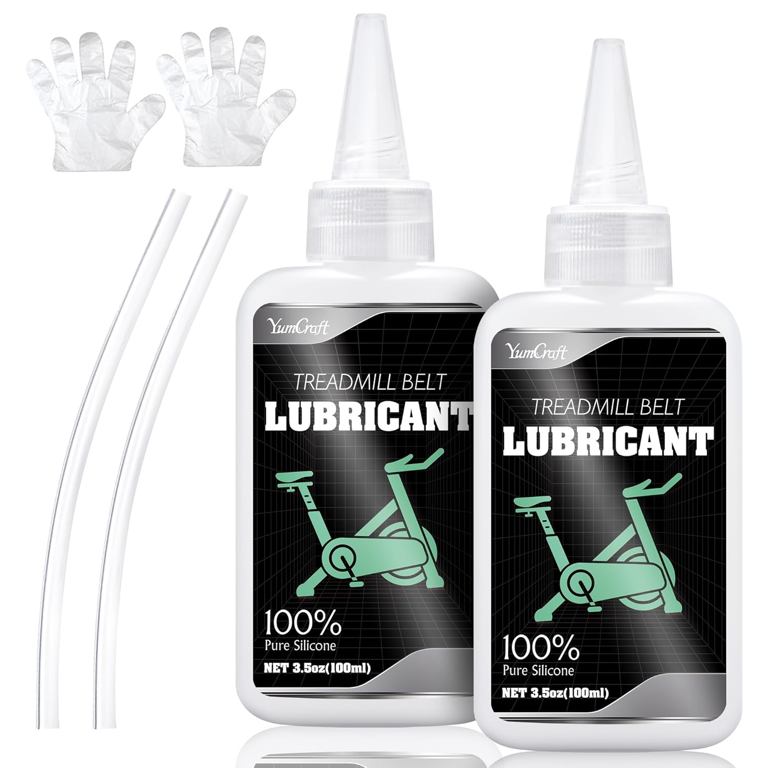 Treadmill Lubricant Oil 200ml - 100% Pure Silicone Treadmill Oil, Non-Toxic Odorless High Temp Resistant, Soft Application Tubes Easy to Apply, Reduces Friction, Noise for Treadmills/Fitness Equipment