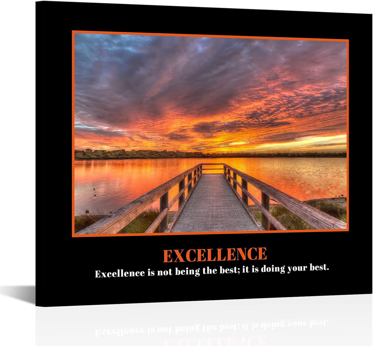 KREATIVE ARTS Excellence Canvas Quotes Art - Inspiring & Motivational Wall Prints Decor for Home & Office - Engaging Design with Uplifting Messages - Ideal Gift for Success Seekers 20x24inch