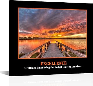 KREATIVE ARTS Excellence Canvas Quotes Art - Inspiring & Motivational Wall Prints Decor for Home & Office - Engaging Design with Uplifting Messages - Ideal Gift for Success Seekers 20x24inch