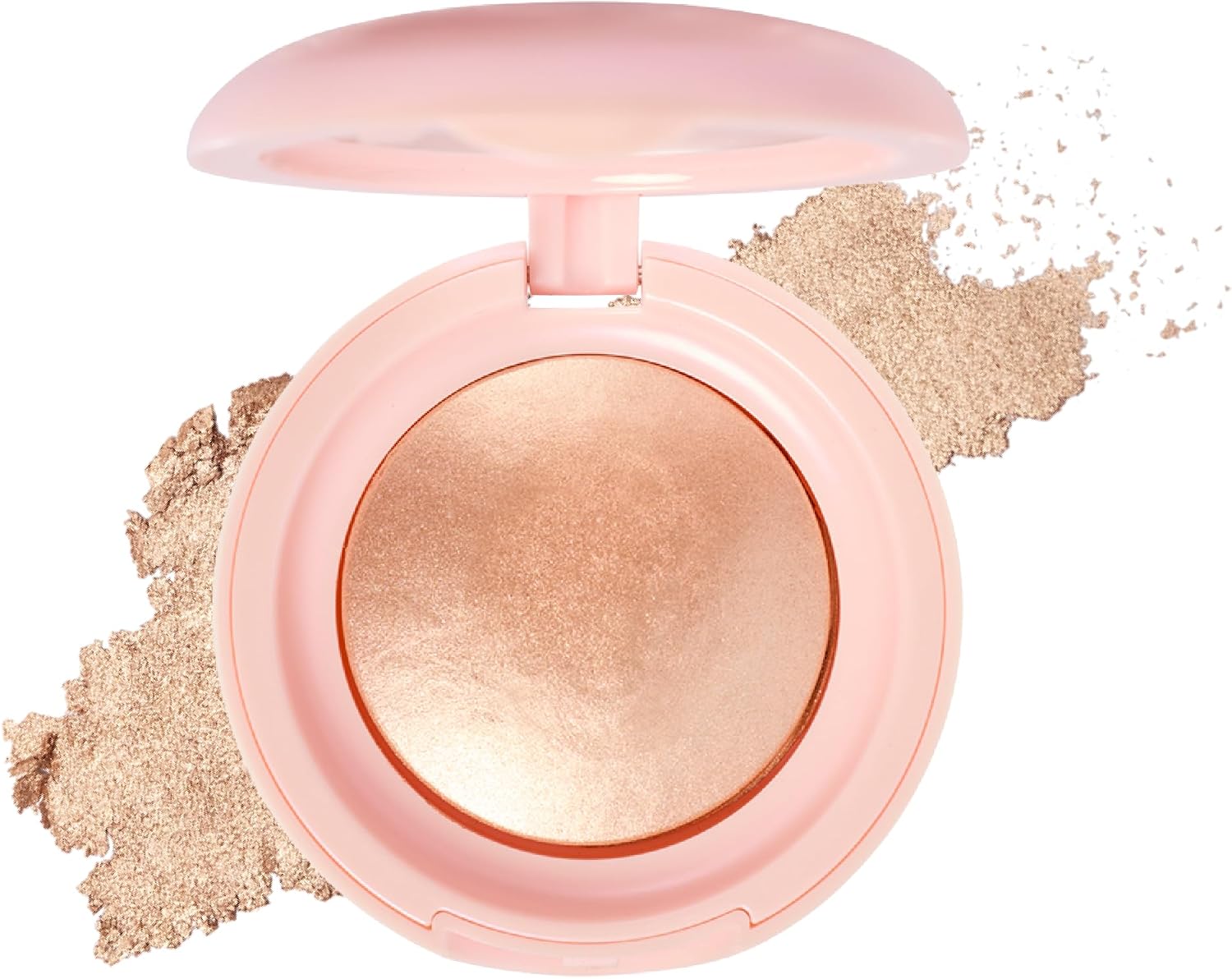 MCoBeauty Baked Highlighting Powder - Champagne | Pressed Powder Highlighter, Light-Reflecting Glow, Blendable Shimmer, Vegan & Cruelty Free