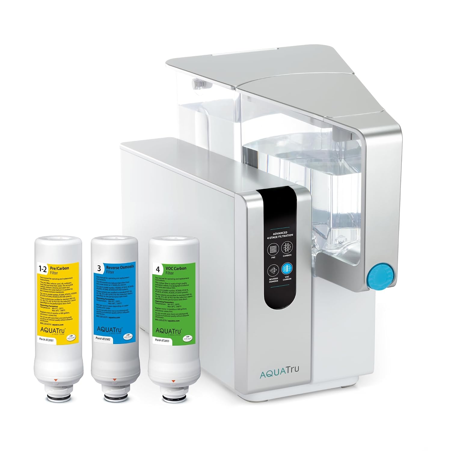 AquaTru Classic Countertop Water Filtration Purification System for PFAS & Other Contaminants with Exclusive Ultra Reverse Osmosis Technology (No Installation Required) | BPA Free (AquaTru Classic)