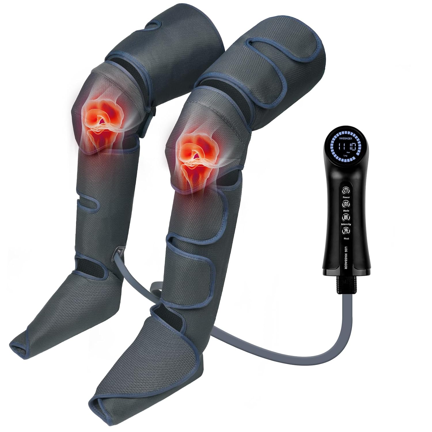 Aolso Leg Massager with Air Compression & Heat,Leg Massagers for Pain and Circulation,Recovery Boots for Legs Compression,Feet and Legs,Compression Boots with 3 Heat 3 Modes 5 Intensities