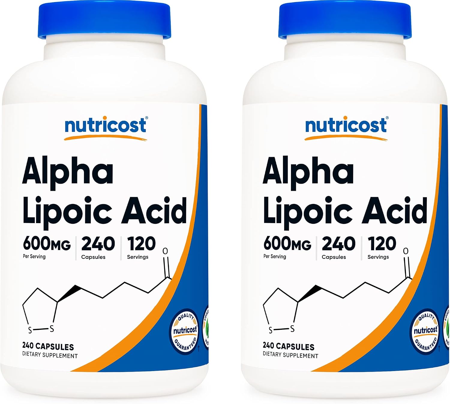 Nutricost Alpha Lipoic Acid 600mg, 240 Vegetarian Capsules (2 Bottles)