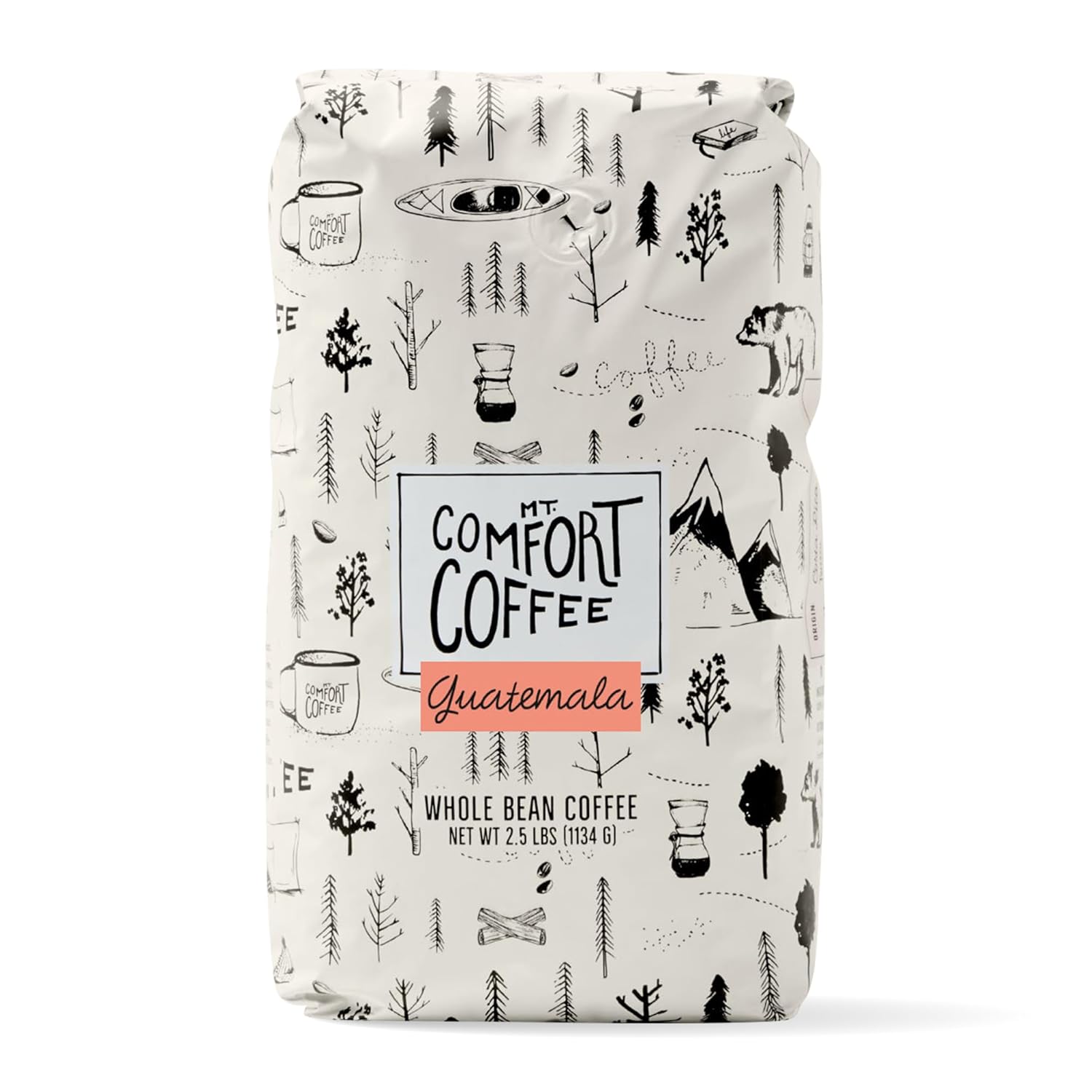 Mt. Comfort Coffee Guatemala Medium Roast, 2.5lb - Sourced From Small, Guatemalan Coffee Farms - Flavor Notes of Chocolate & Caramel - Roasted Whole Beans