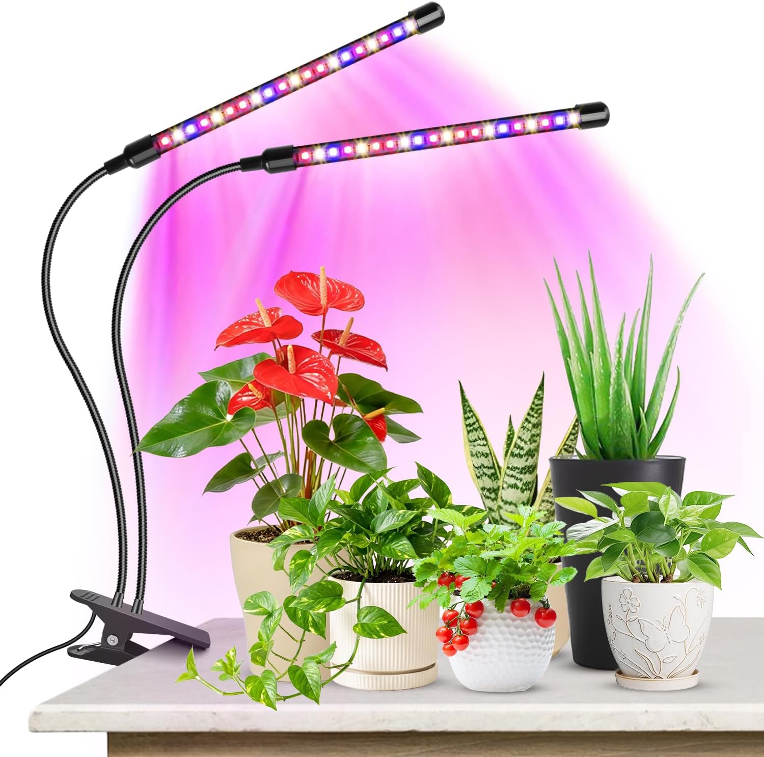 Wolezek Clip on Grow Lights for Indoor Plants, Red Blue Full Spectrum