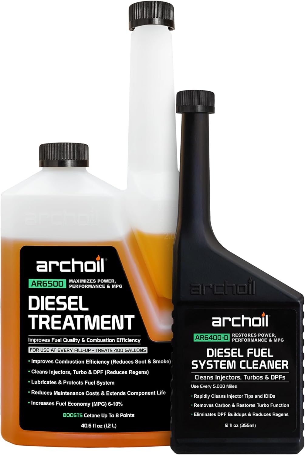 Archoil Diesel Fuel System Kit - AR6500 Diesel Treatment (40 oz) + AR6400-D Diesel Fuel System Cleaner