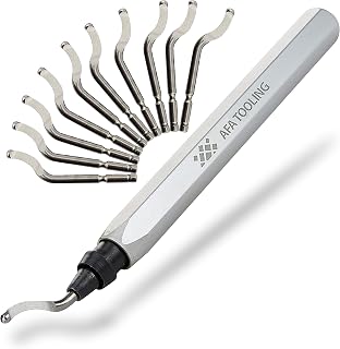 AFA Tooling - Deburring Tool with 10 Extra High Speed Steel Swivel Blades - Works on Metal, Resin, PVC Pipes, Copper, Plastic and 3D Printed Edges - Plumbing & 3D Printing Burr Removal Reamer Tool